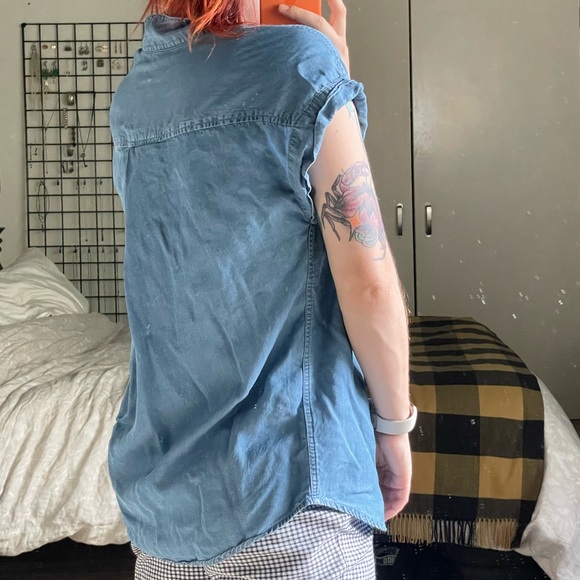 TENCEL denim button down shirt L - Picture 3 of 5